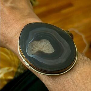 Agate Druzy Stone Statement Bracelet